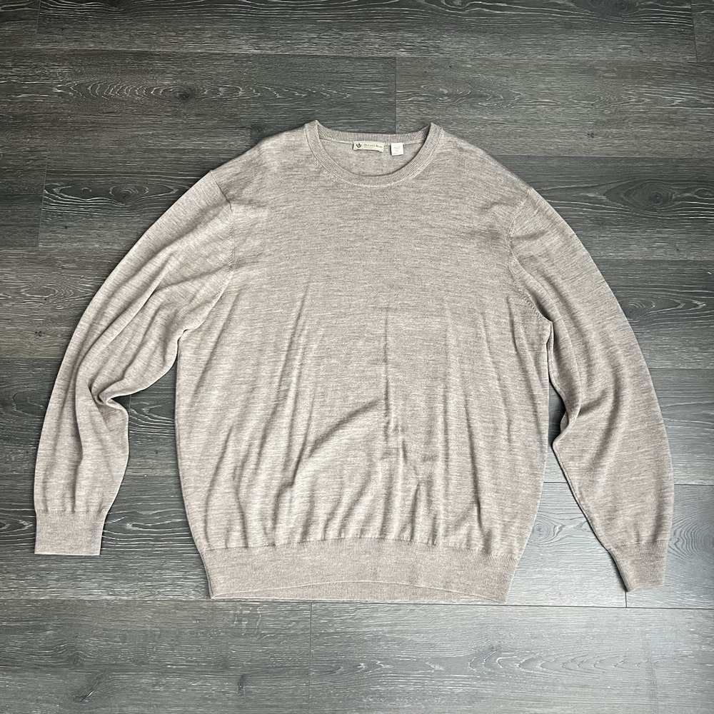 Donald Ross 100% Merino Wool Long Sleeve Sweater Mens XXL Brown  Quiet Luxury